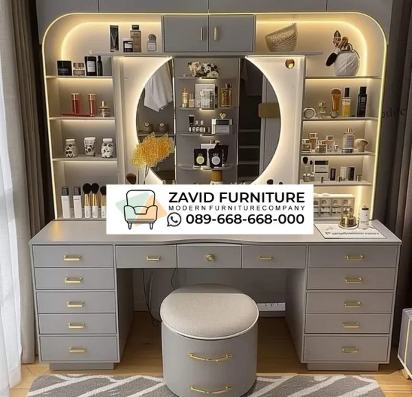 Meja Rias Multistorage Backlit Panel