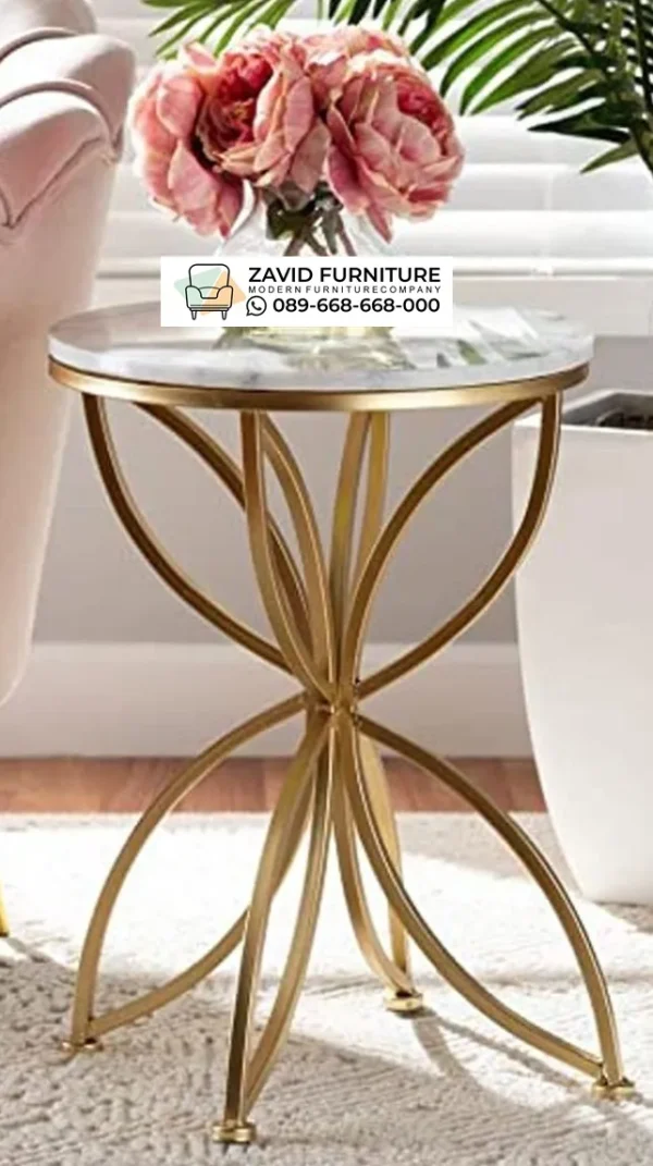 Meja Sudut Marmer Butterfly