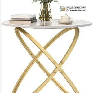 Meja Sudut Marmer Luxury Stainless Steel