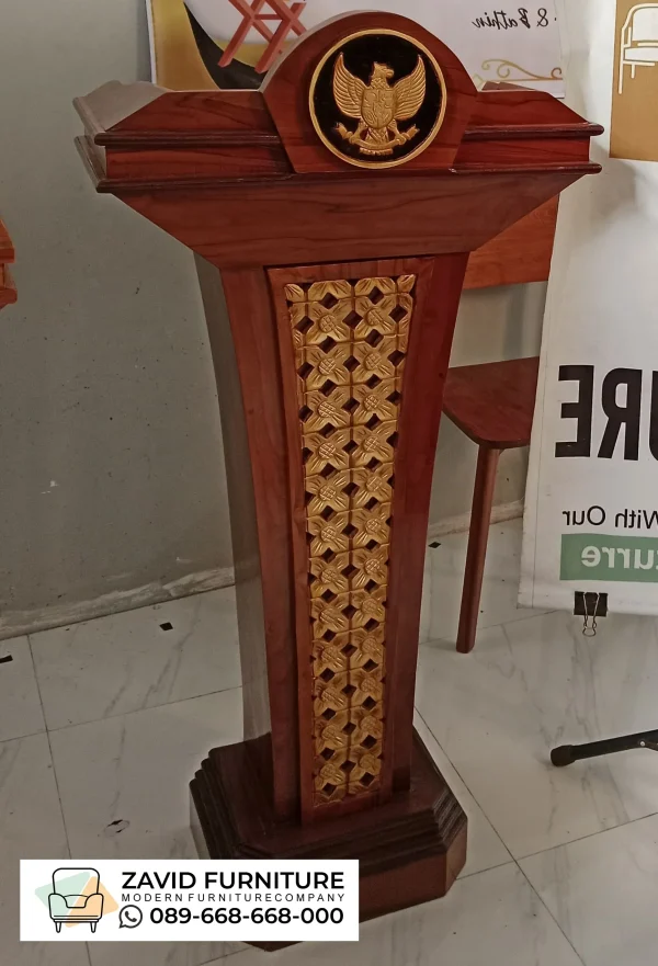 Podium Ceramah Bandung Desain Klasik Kayu Jati