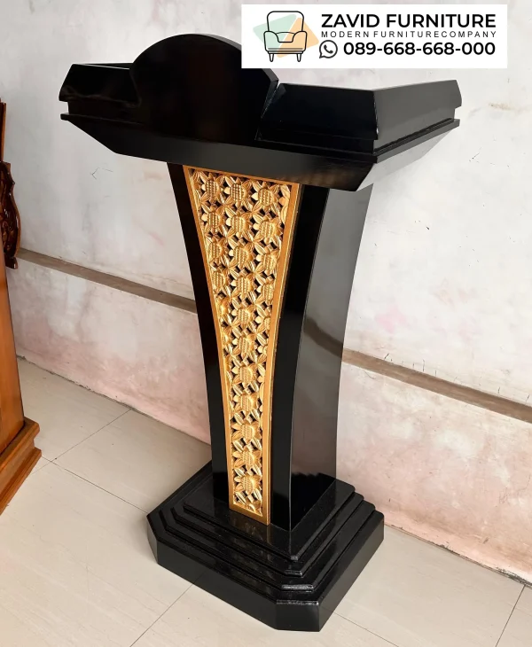 Podium Ceramah Cirebon Warna Hitam elegan