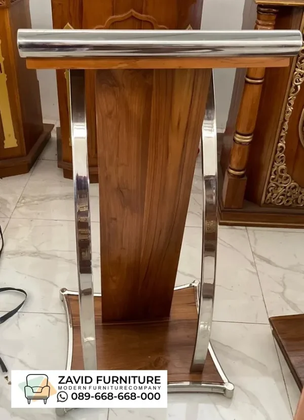 Podium Ceramah Depok Kayu Jati Stainless