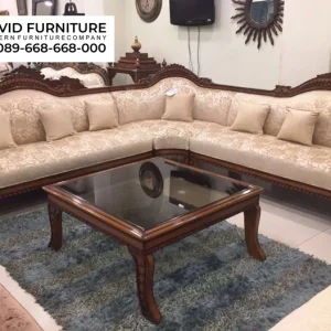 Sofa Sudut Klasik Ukir Mahkota Jepara