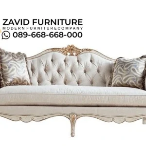 Sofa White Royal Klasik Ukir Gold