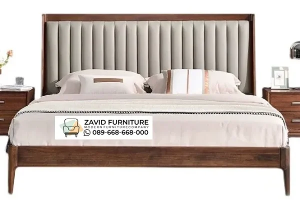 Tempat Tidur Kayu Jati Sandaran Garis Minimalis Surakarta