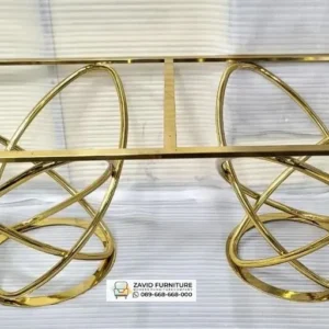 Kaki Meja Stainless Desain Unik Warna Gold Semarang