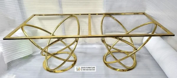 Kaki Meja Stainless Desain Unik Warna Gold Semarang