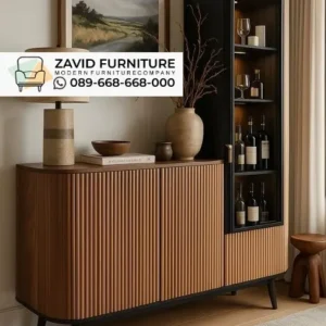 Jual Kabinet Kayu Minimalis Pintu Garis-Garis