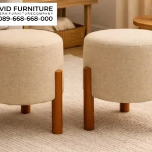 Jual Kursi Stool Bulat Kaki Kayu Solid