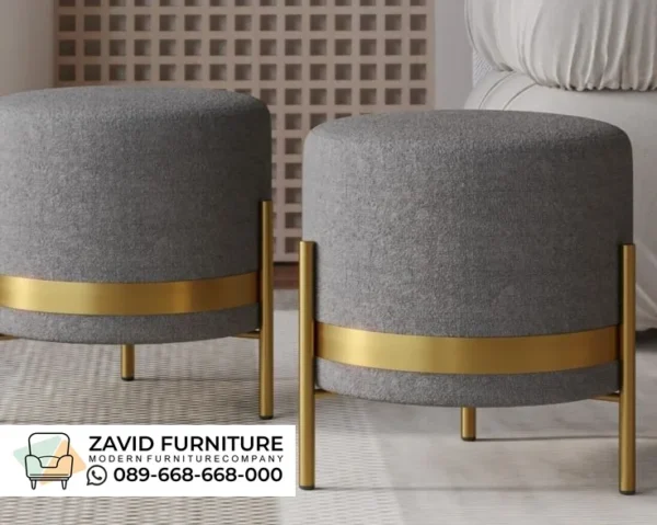 Jual Kursi Stool Bulat Velvet Kaki Emas Jual Kursi Stool Bulat Velvet Kaki Emas