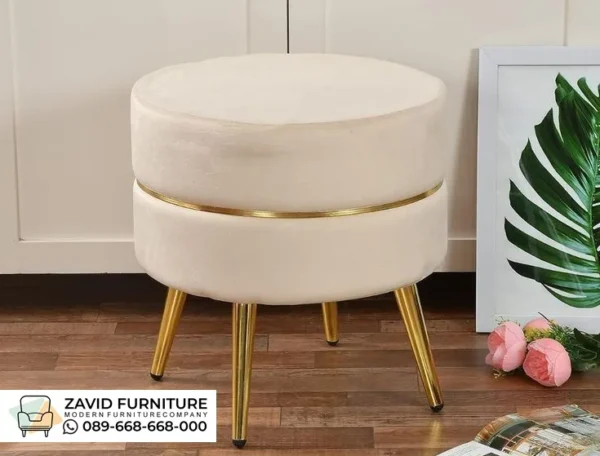 Jual Kursi Stool Velvet Glamour Gold Jual Kursi Stool Velvet Glamour Gold