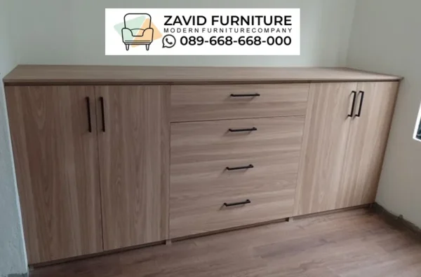 Kabinet Credenza Kayu Modern Penyimpanan Serbaguna