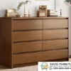 Kabinet Penyimpanan Kayu Solid 8 Laci Modern Java Brown
