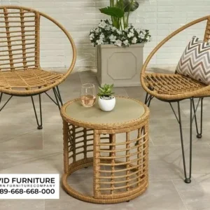 Kursi Cafe Rotan Outdoor Kaki Besi