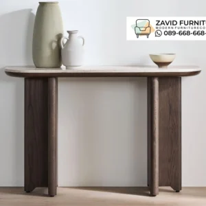 Meja Konsul Eksklusif Minimalis Jati Marmer