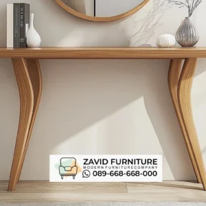 Meja Konsul Lengkung Kayu Solid Modern Pemalang