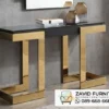 Meja Konsul Luxury Gold Glass Stainless Tangerang