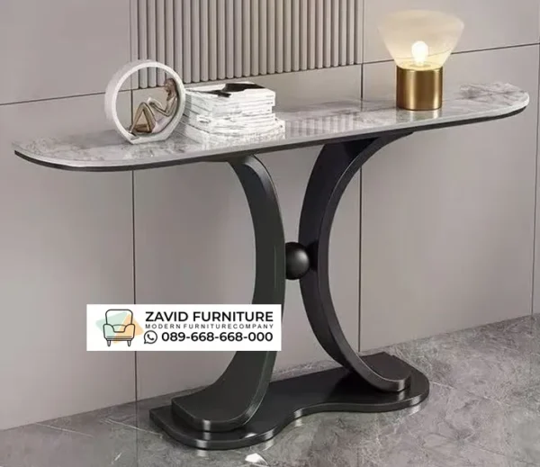 Meja Konsul Marmer Kaki Stainless Mewah