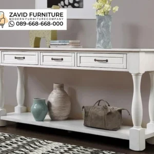 Meja Konsul Vintage Duco Putih Klasik