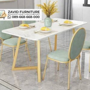Meja Makan Minimalis Stainless Premium Gold