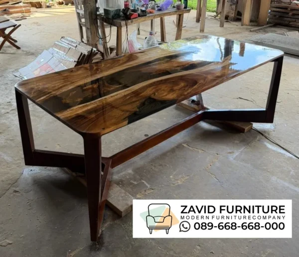 Meja Resin Black Cover Epoxy Berkualitas