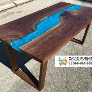 Meja Resin Kayu Solid River Flow