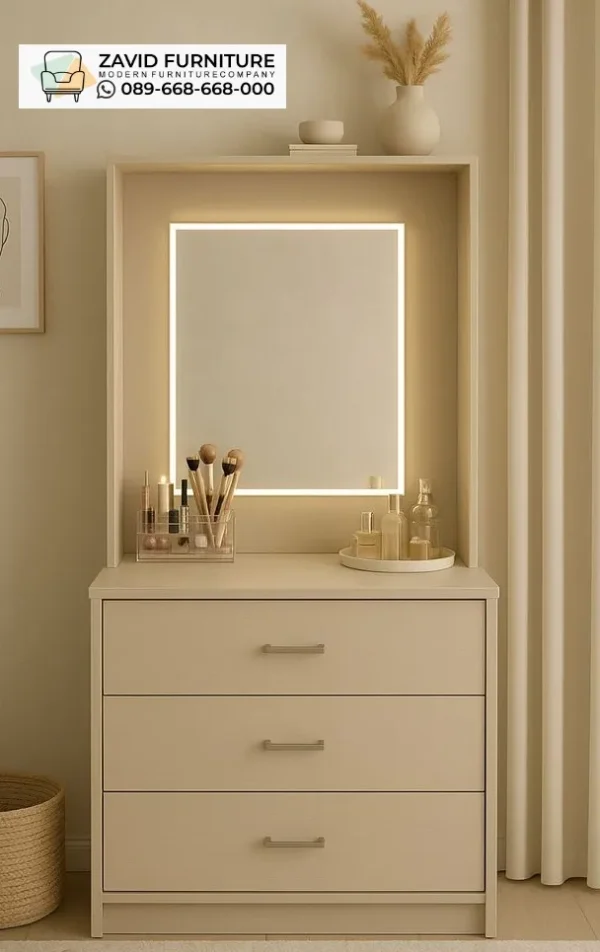 Meja Rias Kayu Minimalis Cermin Laci Multifungsi