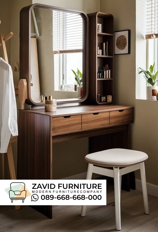 Meja Rias Kayu Minimalis Modern Walnut