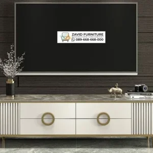 Meja TV Cabinet Mewah Kombinasi Marmer Stainless Meja TV Cabinet Mewah Kombinasi Marmer Stainless