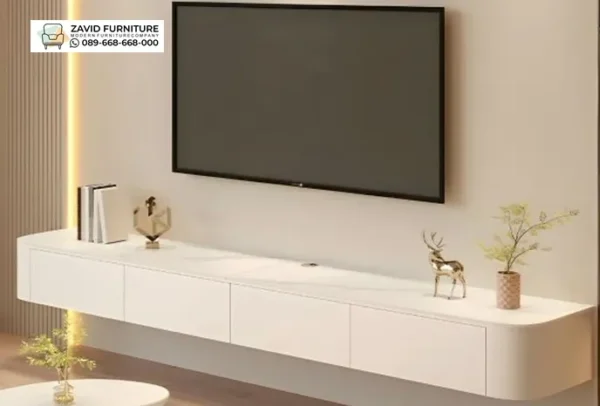 Meja TV Gantung Cabinet Putih Meja TV Gantung Cabinet Putih