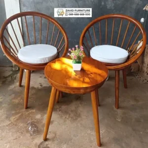 Set Kursi Teras Bundar Kayu Jati Terbaru