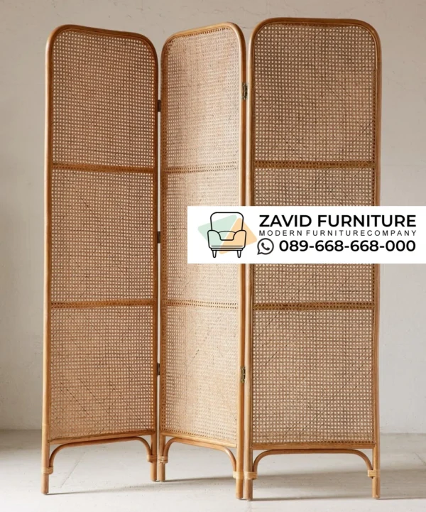 Sketsel Anyaman Rotan Alami 3 Pintu