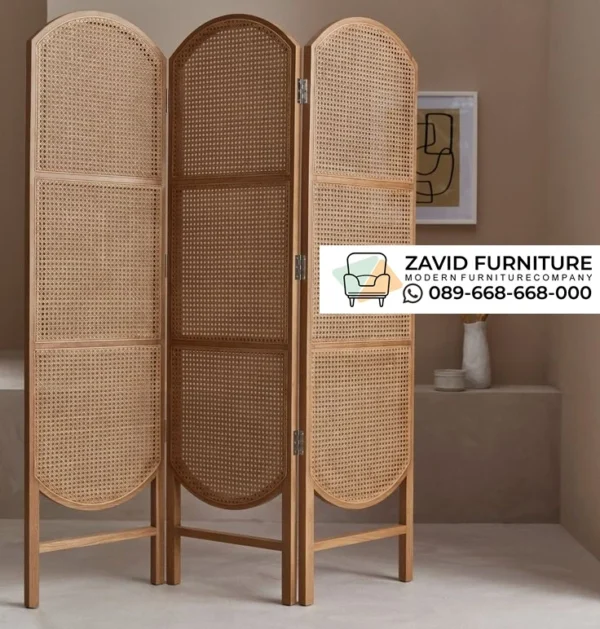 Sketsel Penyekat Ruang Rotan Minimalis Japandi