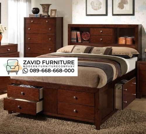 Jual Tempat Tidur Laci Multifungsi Headboard Rak