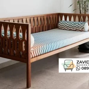 Bangku Jati Modern Kayu Ukir Geometris