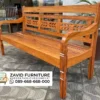 Bangku Minimalis Kayu Jati Ukir Motif Daun