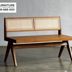 Bangku Retro Jati Seri Kombinasi Rotan