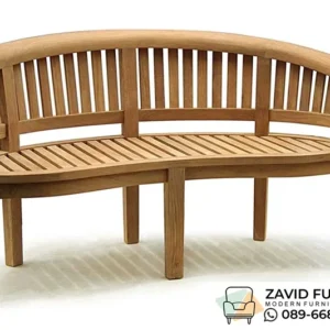 Bangku Taman Jati Lengkung Klasik Minimalis