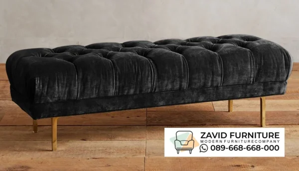Jual Bangku Stainless Kombinasi Bludru warna Hitam