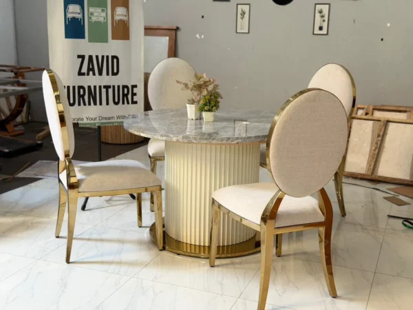 Jual Meja Makan Marmer Bulat Hermest Grey Mewah