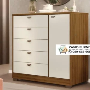 Kabinet Japandi Wood White Lemari Organizer