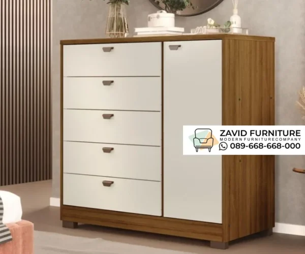 Kabinet Japandi Wood White Lemari Organizer