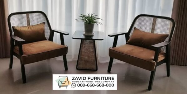 Kursi Teras Jati Kombinasi Rotan Eksklusif