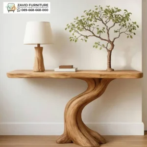 Meja Konsul Kayu Jati Mewah Bentuk Pohon