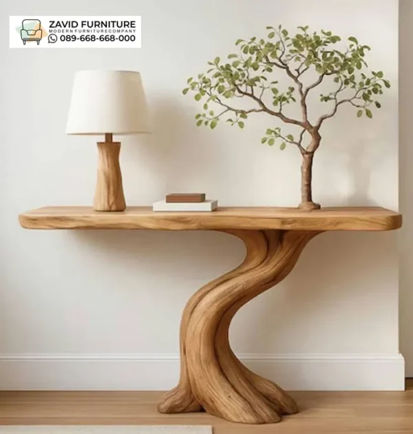 Meja Konsul Kayu Jati Mewah Bentuk Pohon