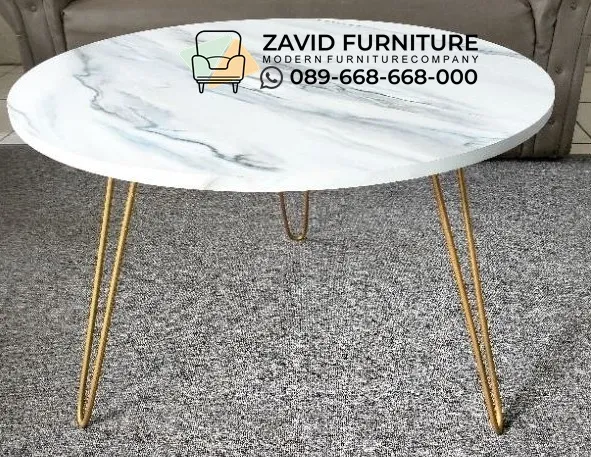 Meja Marmer Bulat Kecil Premium
