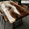 Meja Resin Eksklusif Trembesi Solid Kombinasi