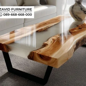 Meja Resin Kayu Solid River Flow