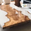 Meja Resin Solid Wood Epoxy Mewah