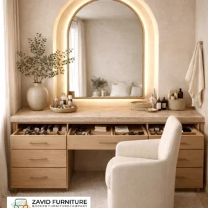 Meja Rias Aksen Lengkung Gaya Mediterania